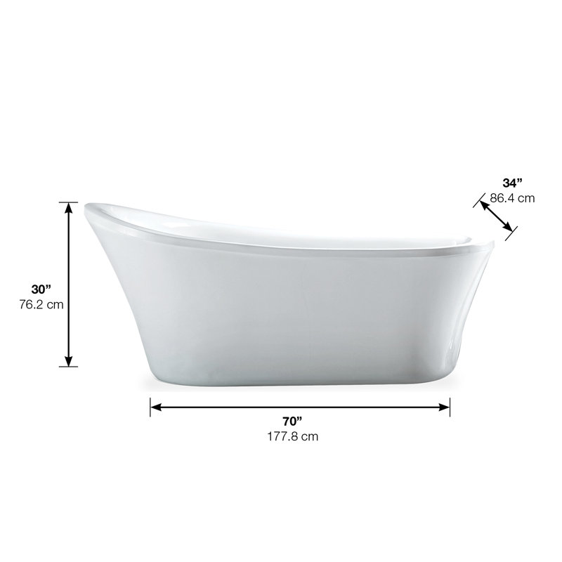 ove rachel 70 inch acrylic bathtub